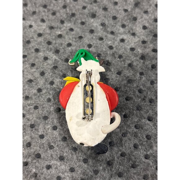 Vintage Christmas Pin Set W/ Teddy Bear Ornament Santa Cow & More  Brooches - Picture 5 of 15